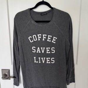Sitter “Coffee Saves Lives” Gray Sweatshirt